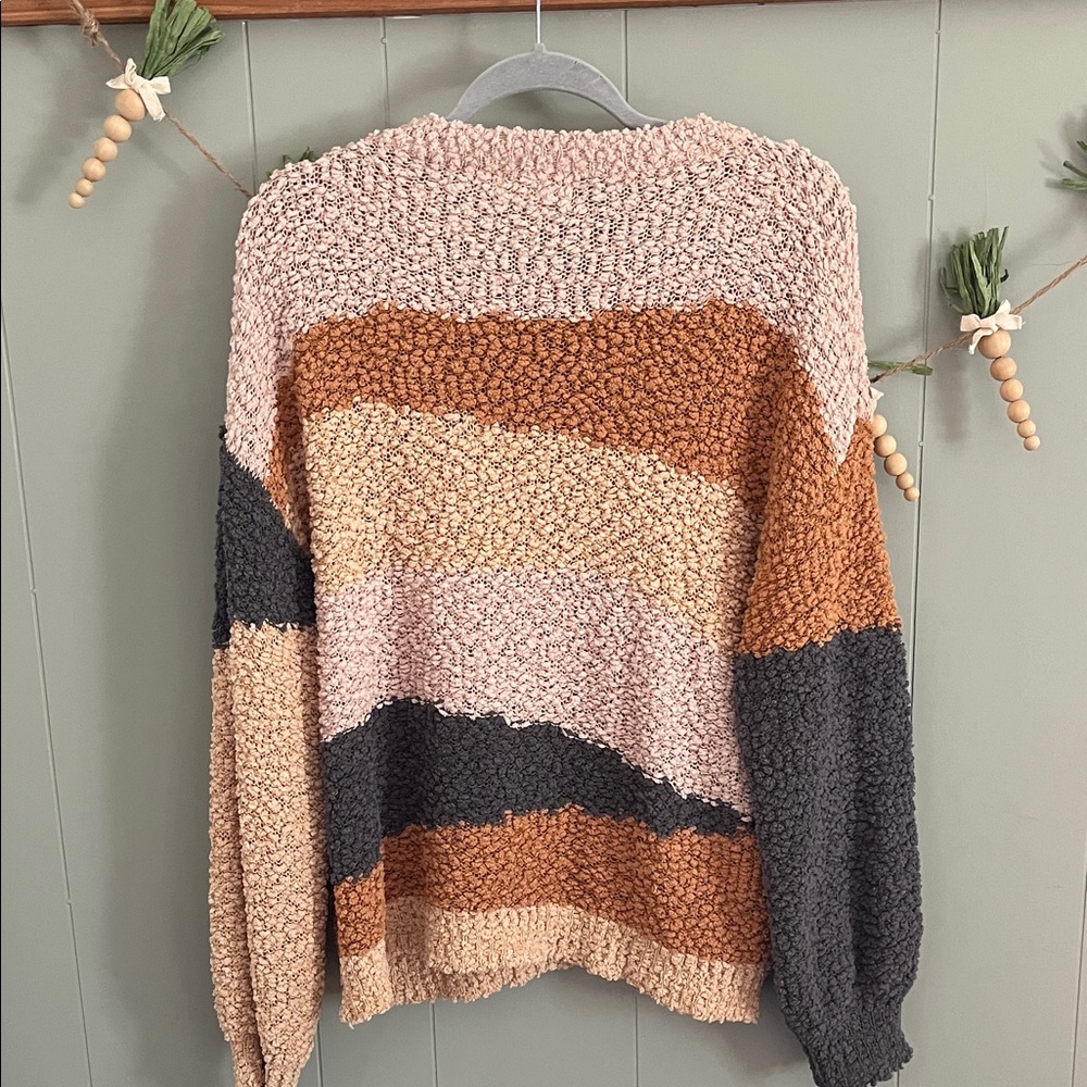 Listicle Cozy Multicolor Striped Sweater - Picture 2 of 3